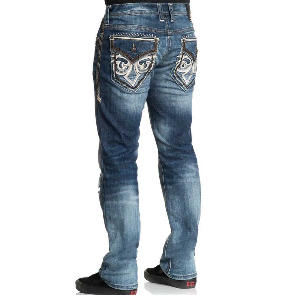MENS AFFLICTION ACE FLEUR ELDRIDGE WASH JEANS - SIZE 34